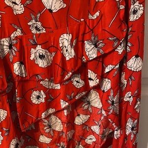 Red/White Flower Skirt- Small